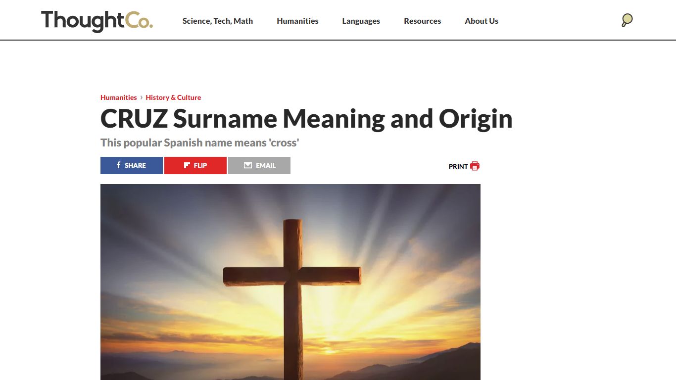 Cruz Surname Meaning and Origin - ThoughtCo