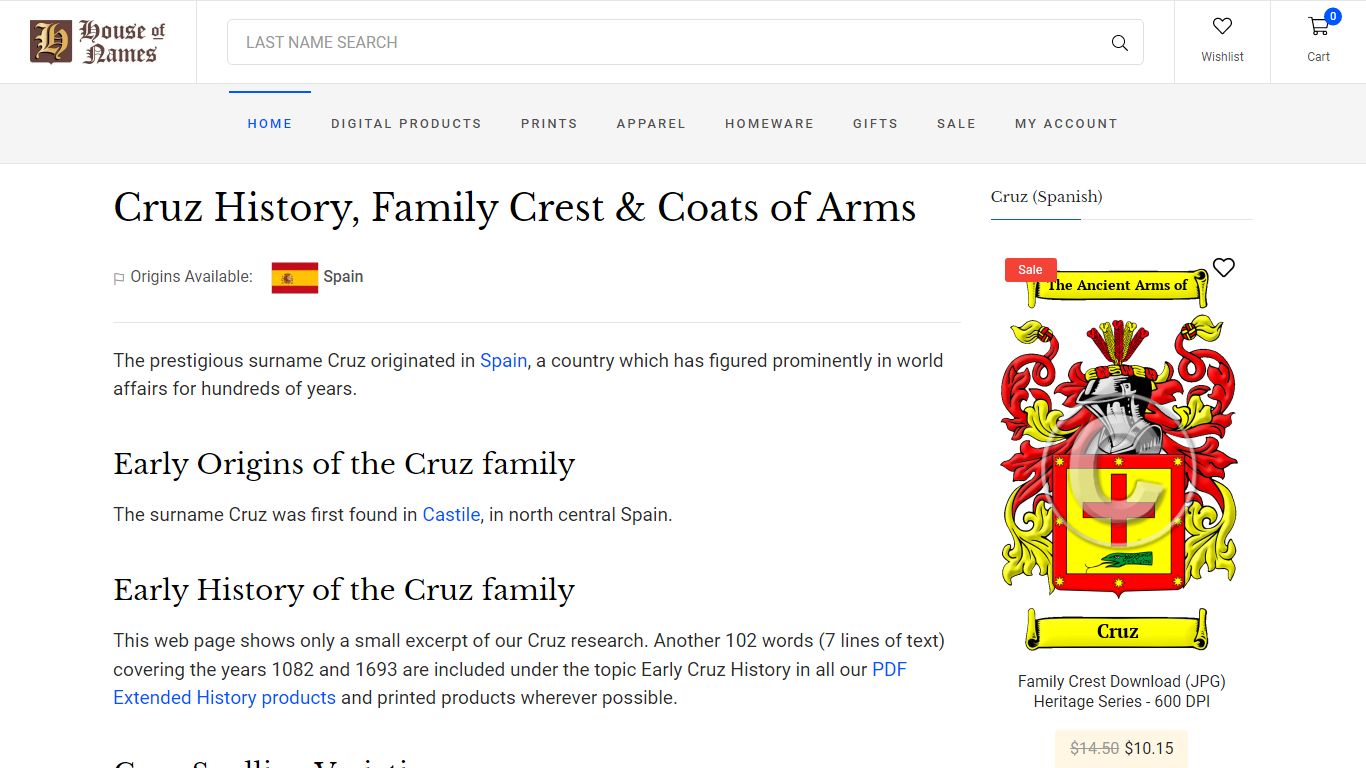 Cruz History, Family Crest & Coats of Arms - HouseOfNames